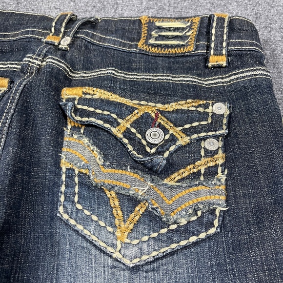 Vintage Y2K Hydraulic Low Rise Bootcut Jeans Dark Wash Womens Size 28 0846 - Picture 5 of 10